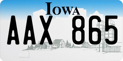 IA license plate AAX865