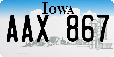 IA license plate AAX867