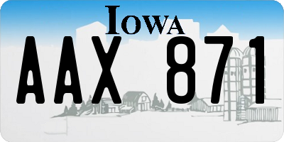 IA license plate AAX871