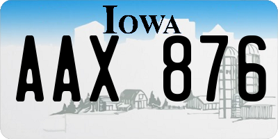 IA license plate AAX876