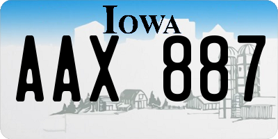 IA license plate AAX887