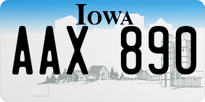 IA license plate AAX890