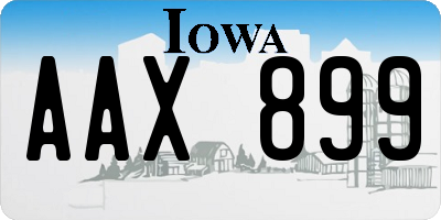 IA license plate AAX899