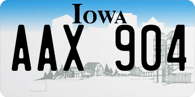 IA license plate AAX904