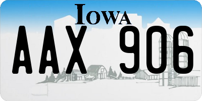 IA license plate AAX906