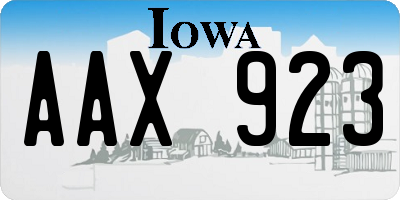 IA license plate AAX923