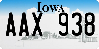 IA license plate AAX938