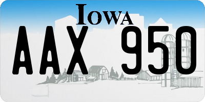 IA license plate AAX950