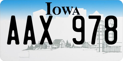 IA license plate AAX978