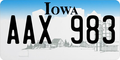 IA license plate AAX983