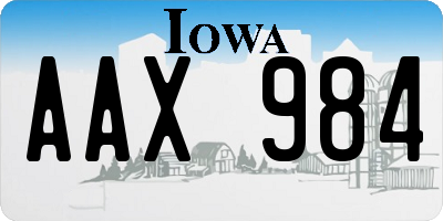 IA license plate AAX984