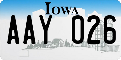 IA license plate AAY026