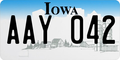 IA license plate AAY042