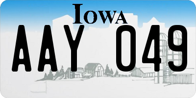 IA license plate AAY049