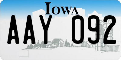 IA license plate AAY092