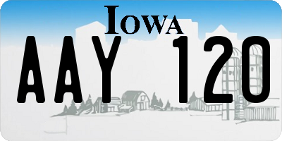 IA license plate AAY120