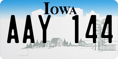 IA license plate AAY144