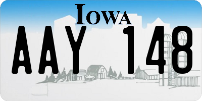 IA license plate AAY148