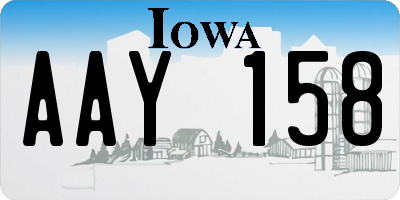IA license plate AAY158