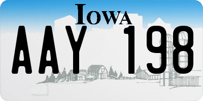 IA license plate AAY198