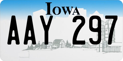 IA license plate AAY297