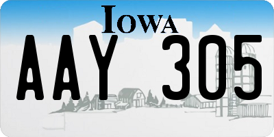 IA license plate AAY305