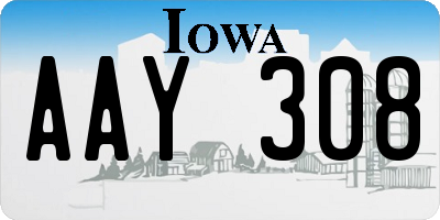 IA license plate AAY308