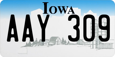 IA license plate AAY309