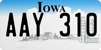 IA license plate AAY310