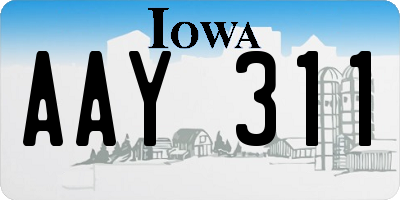 IA license plate AAY311