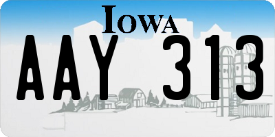 IA license plate AAY313