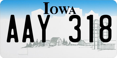 IA license plate AAY318