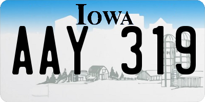 IA license plate AAY319