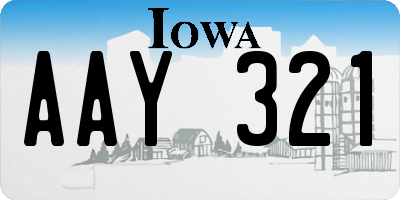 IA license plate AAY321