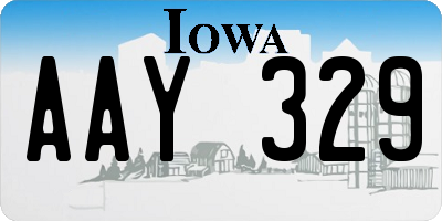 IA license plate AAY329