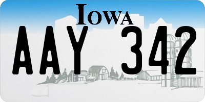 IA license plate AAY342