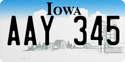 IA license plate AAY345