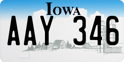 IA license plate AAY346