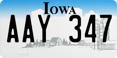 IA license plate AAY347