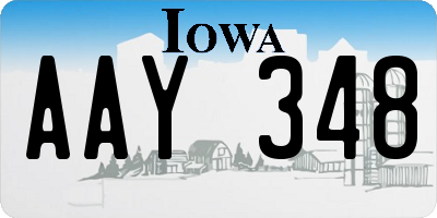 IA license plate AAY348