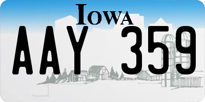 IA license plate AAY359