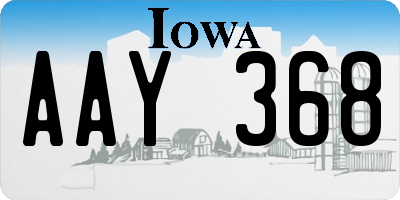 IA license plate AAY368