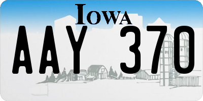 IA license plate AAY370