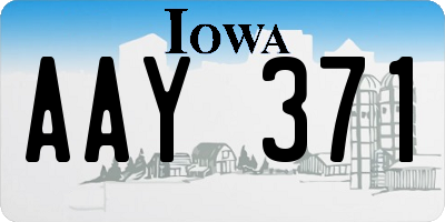 IA license plate AAY371