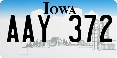 IA license plate AAY372