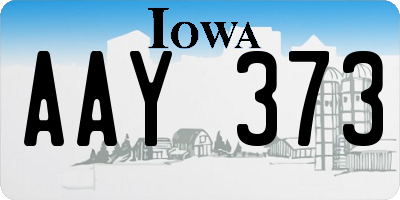 IA license plate AAY373