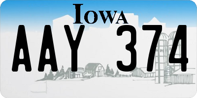 IA license plate AAY374