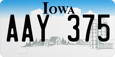 IA license plate AAY375