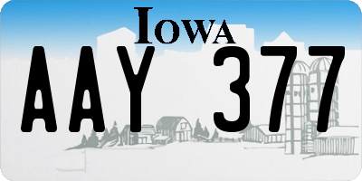 IA license plate AAY377