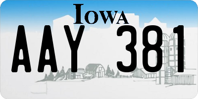 IA license plate AAY381